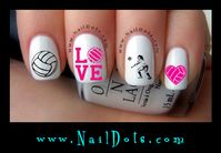 Volleyball nail decals