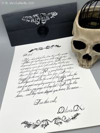 Handwrittten Goth Letter Service | Vintage | Pen & Ink | Wax Seal