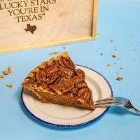 Famous Pecan Pie + Wooden Gift Box by Goode Co. Barbeque | Goldbelly