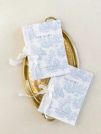 Linen Toile De Jouy Vow Books - Etsy