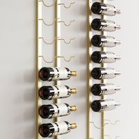 Modern Gold Wall Mounted Wine Bottle Rack 21-Bottle Metal Wine Rack