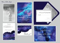 Star/Night Sky Wedding Invitations - Starry Night/Whimsical/Watercolor