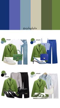 Green blazer outfit combination and ideas