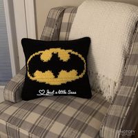 Batman pillow 16x16 Handmade crochet