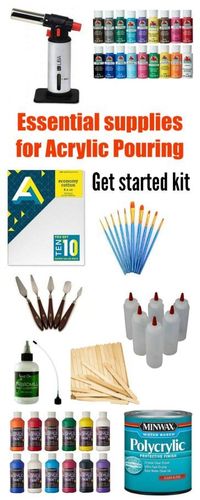 Essential basic supplies needed to begin your exciting new hobby for acrylic pouring painting. Beginners should read this and get all the right supplies for acrylic pouring.