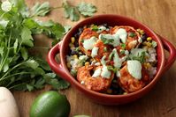 Chipotle Shrimp Bowls with Cilantro Lime Cream Sauce