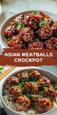 Savor the rich flavors of Asian Meatballs made easy in your Crockpot! 🍲 Grab the recipe at thefreshmancook.com.