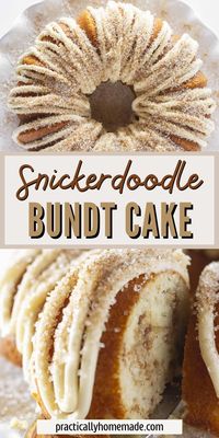 This Snickerdoodle Bundt Cake has all the flavors you love from your favorite cookie in cake form! It’s also incredibly easy to make, as it starts out with a vanilla cake mix. Then you make that vanilla cake special with a delicious cinnamon swirl inside. You can enjoy this recipe for any event!