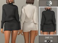 Wool Long Sleeved Dress -New mesh -Compatible with the base game -HQ -All LODs (I recommend using it on very high settings)