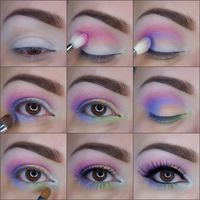 Värikäs pääsiäissilmämeikki | Colourful easter eye makeup with neon colours