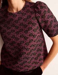 Jacquard Short Sleeve Top