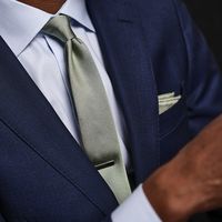 Made from 100% woven silk, our Grosgrain Solid Sage Green tie has subtle texture and sheen for a look that's formal as well as professional. | Men's Tie Bar: Grosgrain Solid Sage Tie - Traditional - XL, In Sage Green, Silk