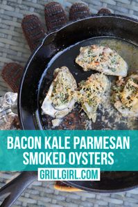 If you love oysters then you will love this recipes to it's core. In this recipe, Oysters serve as a vehicle for a briny, smoky salty mix of kale, bacon and Parmesan in this recipe. These are a great appetizer people so click through now and get the list of ingredients and steps you'll need to prepare these yummy oysters. #oysters#smokerrecipes#grillingrecipes#bbq#biggreenegg#traegar#pelletsmoker