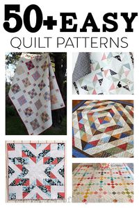 50+ EASY quilt patterns! Make your first quilt today with one of these simple quilt patterns. Includes free patterns as well as patterns for purchase that are perfect for beginners.