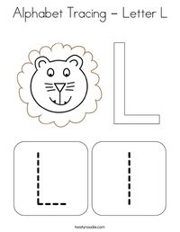 Alphabet Tracing - Letter L Coloring Page - Twisty Noodle