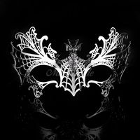 Luxury Spider-Web Metal Venetian Masquerade Mask For Women M7148 [Silver]