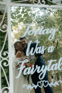 Handmade subtle Taylor Swift inspired wedding mirror!!! #backyardwedding #taylorswiftlyrics #mirror #weddingdetails