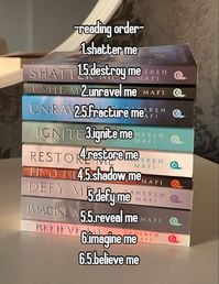 11 books of Shatter Me Series by Author Tahereh Mafi in Reading Order.