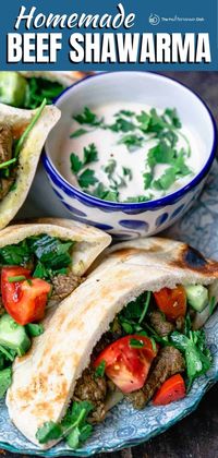 Learn how to make beef shawarma at home like a pro! Easy expert recipe, complete with shawarma seasoning and fixings for the best sandwich!