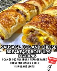 Sausage, Egg and Cheese Breakfast Roll-Ups