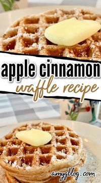 The best and easiest apple cinnamon waffle recipe to try for your next breakfast or brunch! #brunchrecipes #wafflerecipe #applecinnamonrecipes