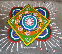 happy new year diwali traditional rangoli Onam floral Rangoli with dots designs 2018