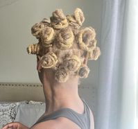 Blonde locs, dyed locs, bantu knots, loc inspo