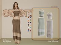 Two pieces long dress 22 Shades Teen, Young Adult, Adult HQ Compatible The Sims 4 Collection- Sunny 4 of 8