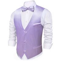 Thistle Purple Solid Jacquard Silk Men's Vest Bow Tie Set Waistcoat Su – ties2you