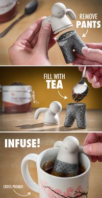 Mr. Tea Infuser. I purchased this from Amazon and works great with big loose leaf tea. Very cute and easy to clean.-WJO @casonparks