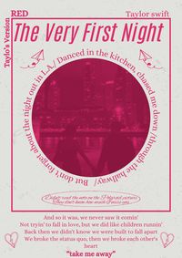 The Very First Night Taylor Swift Red Poster