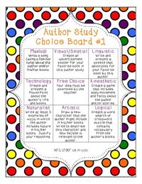 Author Study Choice Boards