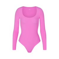 FITS EVERYBODY LONG SLEEVE SCOOP BODYSUIT | NEON ORCHID - FITS EVERYBODY LONG SLEEVE SCOOP BODYSUIT | NEON ORCHID