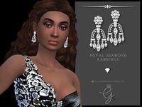 Royal Diamond Earrings | Glitterberry Sims on Patreon