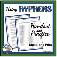 Punctuation Using Hyphens Handout and Worksheets