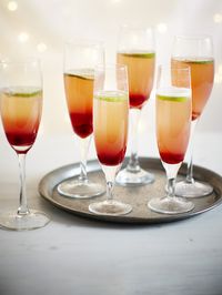 Homemade grenadine and champagne cocktails - These homemade grenadine and champagne cocktails are an easy way to impress your guests