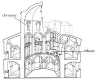 Section drawing of the Palace Chapel of Charlemagne. Aachen (Aix-la-Chapelle), Germany. 792-805.