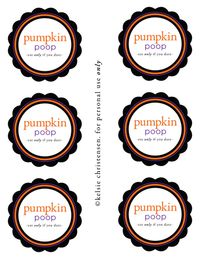 "pumpkin poop" tag printable. attach to a bag full of cheese puffs, candy corn, or any orange candy! cute gift for neighbors or your kids