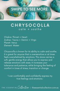 Learn About Chrysocolla + Shop Our Chrysocolla Crystal Collection | Our Crystals + Gemstones Are Hand-Picked, Ethically Sourced + Intuitively Selected Just For You | The Essential Collection