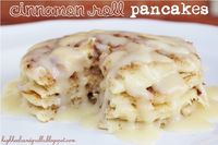 Cinnamon Roll Pancakes - High Heels and Grills