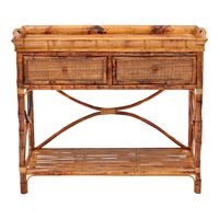 English Serving Console, Brown, Rattan | Chairish