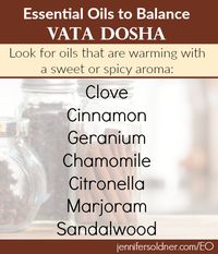 Essential oils to balance Vata Dosha