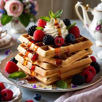 Crispy on the outside, soft on the inside, and topped with fresh berries and syrup—these waffles are a brunch dream come true! 🍓🍯  Pin this for your weekend inspiration and treat yourself to a sweet start to your day. You deserve it! 💖  #WaffleWonderland #BrunchInspo #WeekendVibes #PastryLovers #BakingForBeginners #FoodieFavorites #BreakfastIdeas