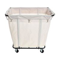 Add style and convenience to laundry day with this luxurious, oversized laundry cart. Utilize the ample storage space for used clothing and linens and the 4 rolling casters to transport to the laundromat or wheel from room to room to collect the family's laundry. This rolling laundry cart measures 19.75 in. L x 32.25 in. W x 30.5 in. H. Color: Black.