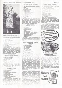 Kitchen Klatter, October 1940 - Cocoanut Oatmeal Cookies, Brown Sugar Cookies, Autumn Leaves, Apple Sauce Cookies, Fruit Cookies, Old Fashioned Ginger Creams, Raisin Drop Cookies