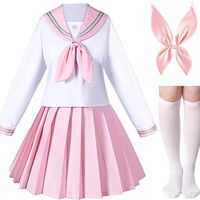 Elibelle Classic Japanese Anime School Girls Pink Sailor Dress Shirts Uniform Cosplay Costumes With Socks Hairpin Set Brand New In Package Long Sleeve Pink 100% Cotton Material: Polyster Fiber, Cotton. Comfortable To Wear And Not See Through At All. High Quality! Package Includes: White Top With Pink Trim + Pink Pleated Skirt+ Pink Bowtie + Knee High Socks -- 4-Piece Set Suit For: Daily Wear Suit School Uniforms, Fun As Birthday Or Holiday Gifts, Halloween Party Uniforms, Portray, Cosplay Party