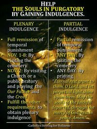 Plenary vs partial indulgences.