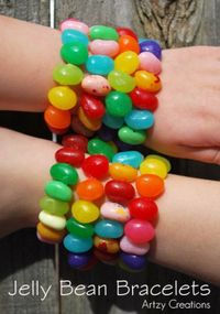 Jelly Bean Bracelets! A sweet and colorful craft for springtime!