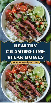 These Cilantro Lime Steak Bowls are a healthy, flavorful choice for any meal. With juicy steak, tangy lime, and fresh cilantro, they’re sure to please!