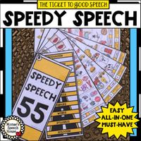 Do you have multiple schools or a high caseload? Use these SPEEDY SPEECH ALL-IN-ONE cards to taget articulation goals. Includes speech ladder, isolation, syllables, words, phrases, and sentences. Perfect for busy SLPs working on articulation, phonology, or apraxia goals. Speedy Speech ~ The Ticket t...